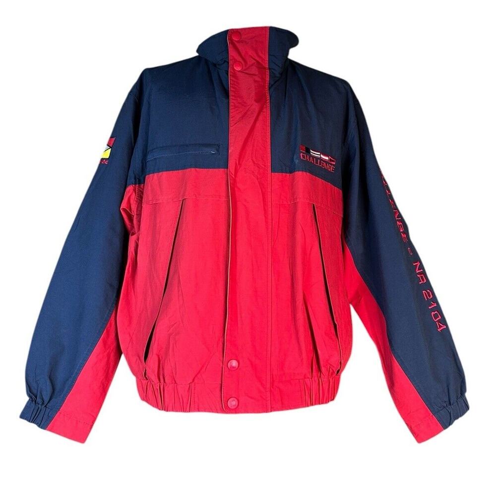 Vtg HC Sailing Jacket Mens L Color Block Racing Gear CHALLENGE NR 2104 Lined